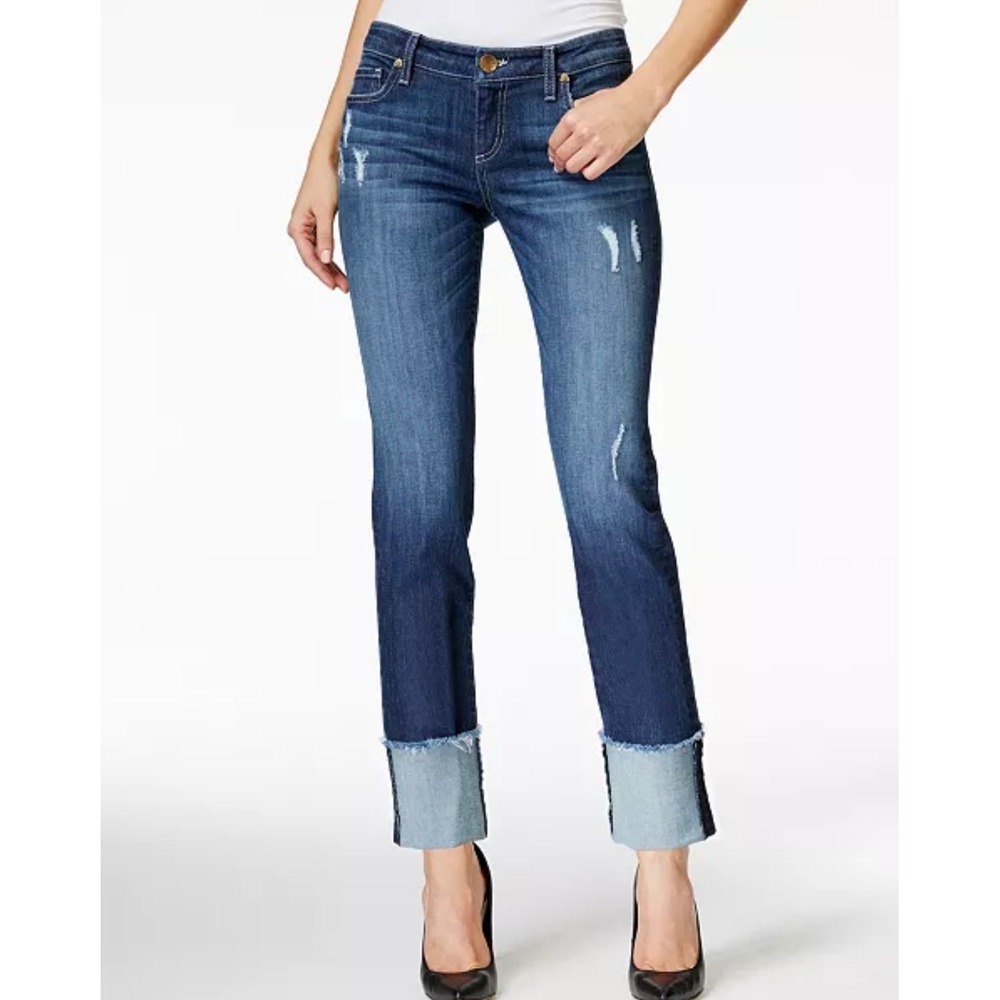 KUT from the Kloth Cameron Straight Leg Denim Jeans Distressed Womens‎ Size 6